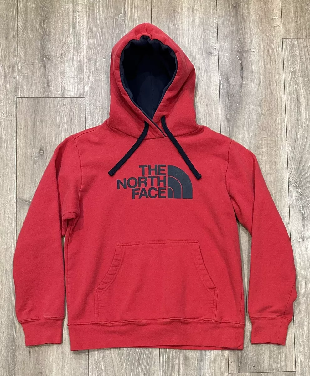 THE NORTH FACE Men s Fleece Pullover Hoodie Sweatshirt Small Red Heavyweight