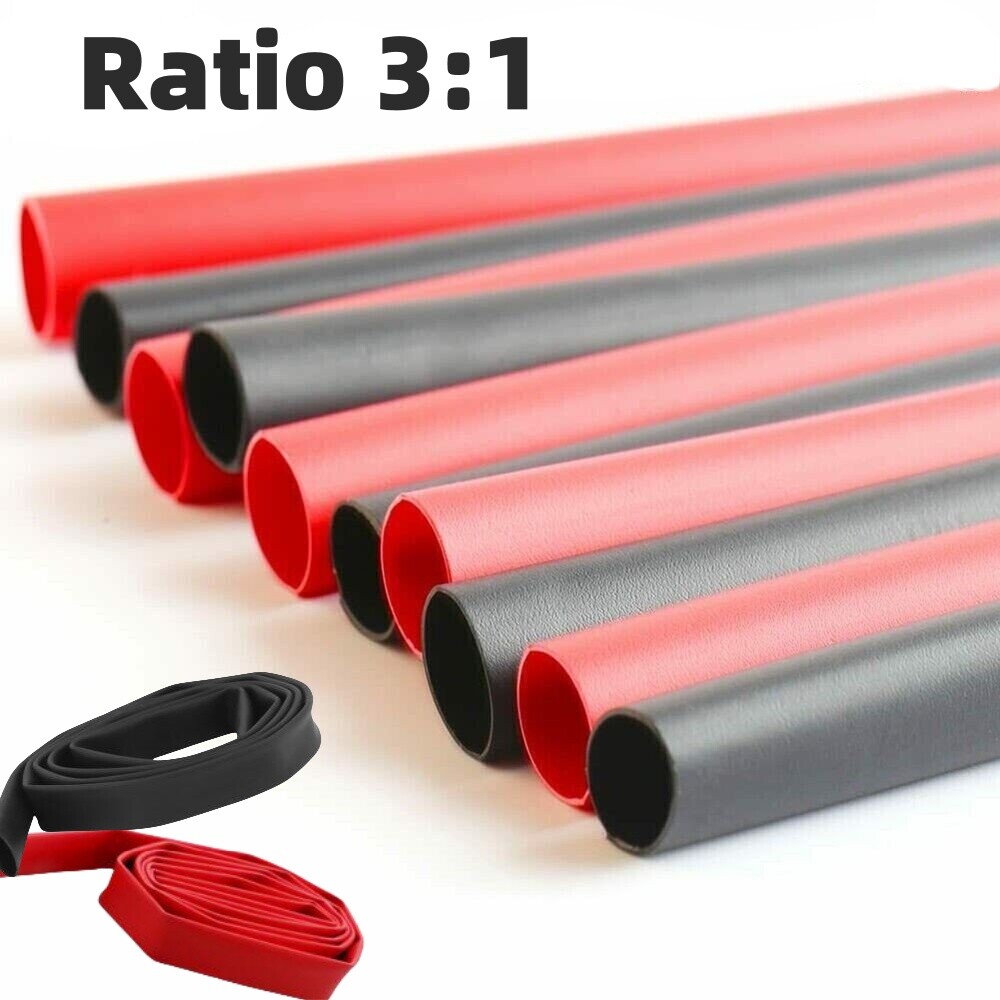 TEMCo 1/8" Marine Heat Shrink Tubing - 3:1 Adhesive Glue Lined - 4 Ft, Red