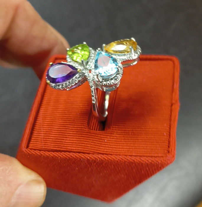 Chuck Clemency STS Multicolor Multi Stone Sterlin… - image 3