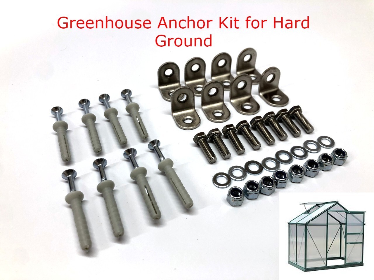 Greenhouse Anchoring Kit For Securing Greenhouses to Hard Surfaces
