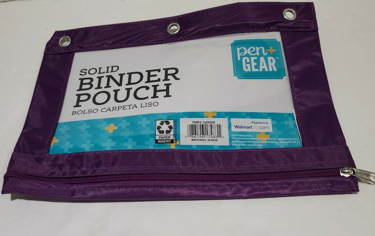 Pouch Nylon 3 Ring Binder Purple