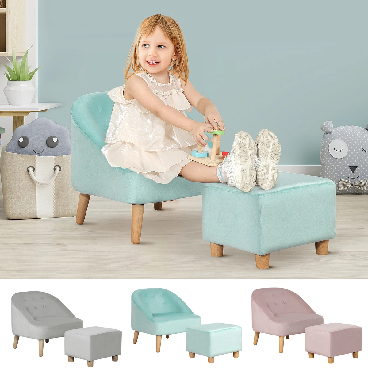 Kids chair and ottoman cheap