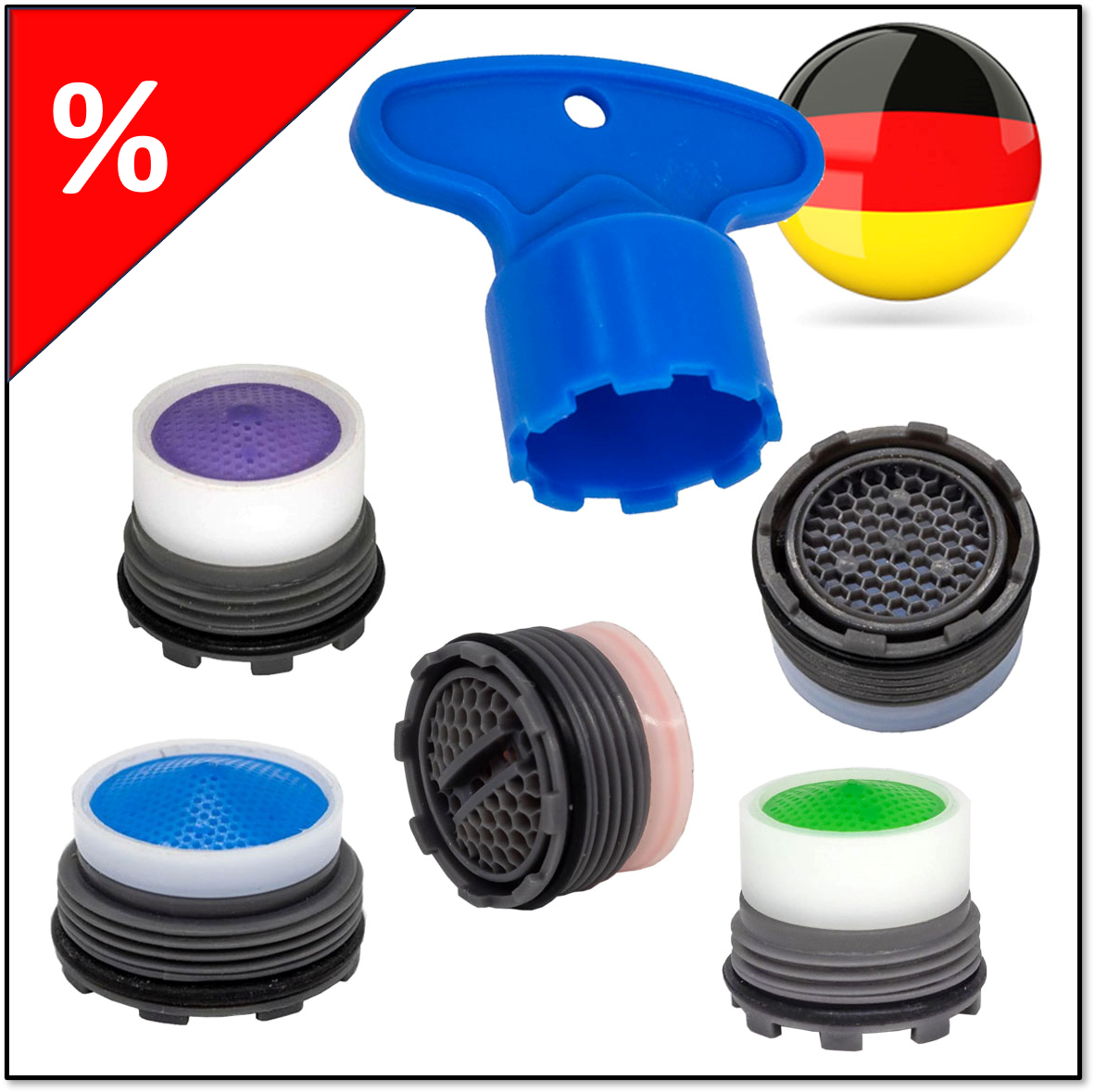 TAKONE Perlator Schlüssel 3er Set: Werkzeug Für Wasserhahnbelüfter M20-M28 - Orange