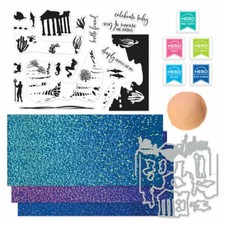 HERO ARTS My Monthly Hero Kit Stamp Die July 2020 Ocean Atlantis Sea Coral Reef
