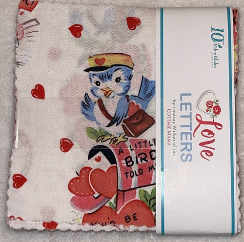 LOVE LETTERS Charm Pack Fabric Riley Blake Lindsay Wilkes Cottage Mama Retro - Picture 3 of 3