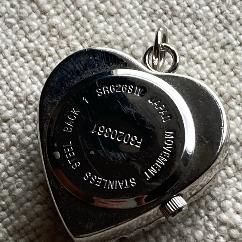 Марказит цветочный дизайн из нержавеющей стали сердце Peandant «Секретные часы» Sautior - Изображение 4 из 4