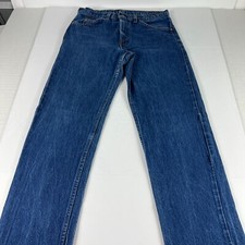 VTG 70s Levis Jean Men 30x33 40505-0215 Staright Blue Orange Tab Denim Tag 31x34