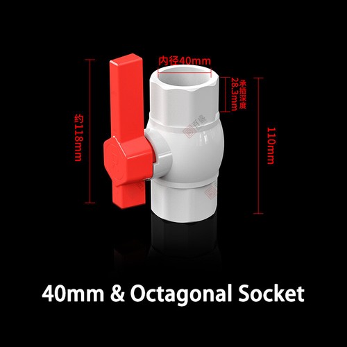 PVC Pipe Fitting 20mm-110mm Ball Valve Socket Solvent Weld / Female Thread White - Picture 18 of 33