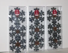 9 Enchanted Forest Snowflake Ornaments Covered With Iridescent Glitter Pinecones
