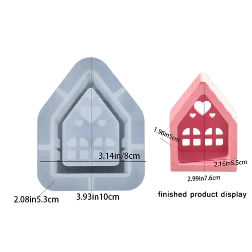Romantic Heart House Molds Silicone Soap Candle DIY Making Mold Tool Epoxy Craft - Picture 13 of 15