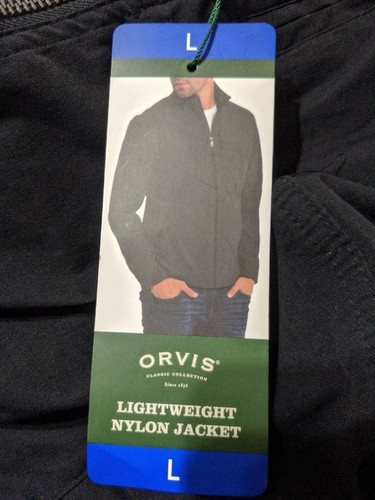 Orvis Jacket Men's Large Black Zip Bi Swing Bomber Lightweight Outdoor NWT - Picture 5 of 15