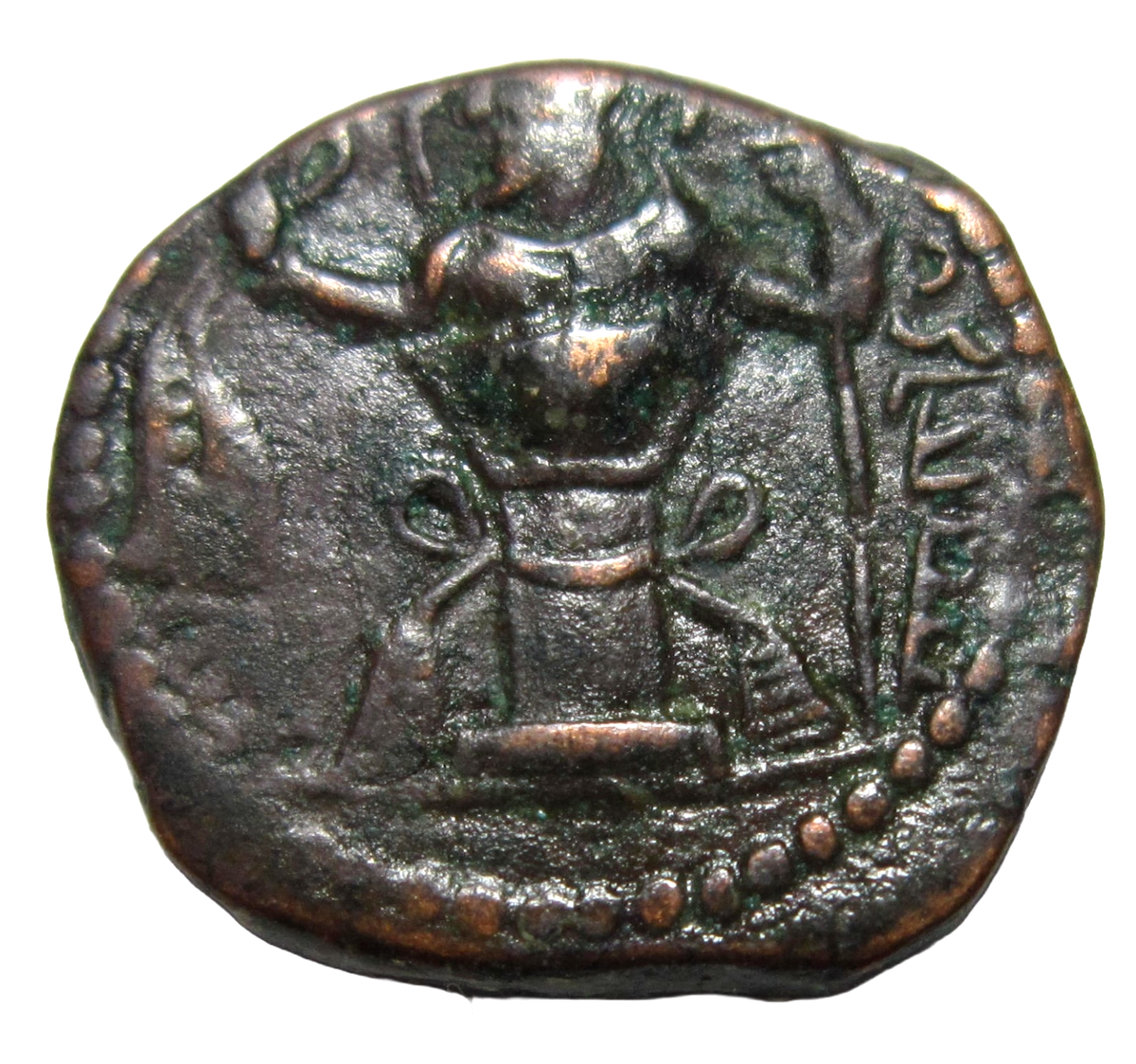 KUSHANO SASANIAN. AE UNIT. HORMIZD I KUSHANSHAH, 265-295 AD. FIRE