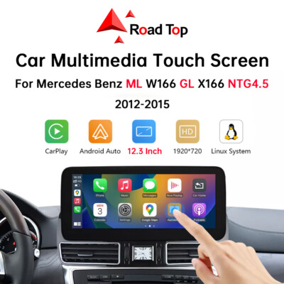 12.3'' Wireless CarPlay Multimedia Touch Screen For Benz ML W166 GL X166 NTG4.5