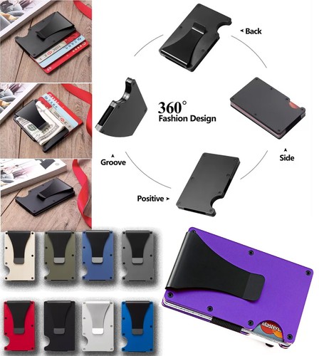 Men Metal Wallet Smart Aluminum RFID Blocking Credit Card Holder Money Clip - Picture 50 of 98