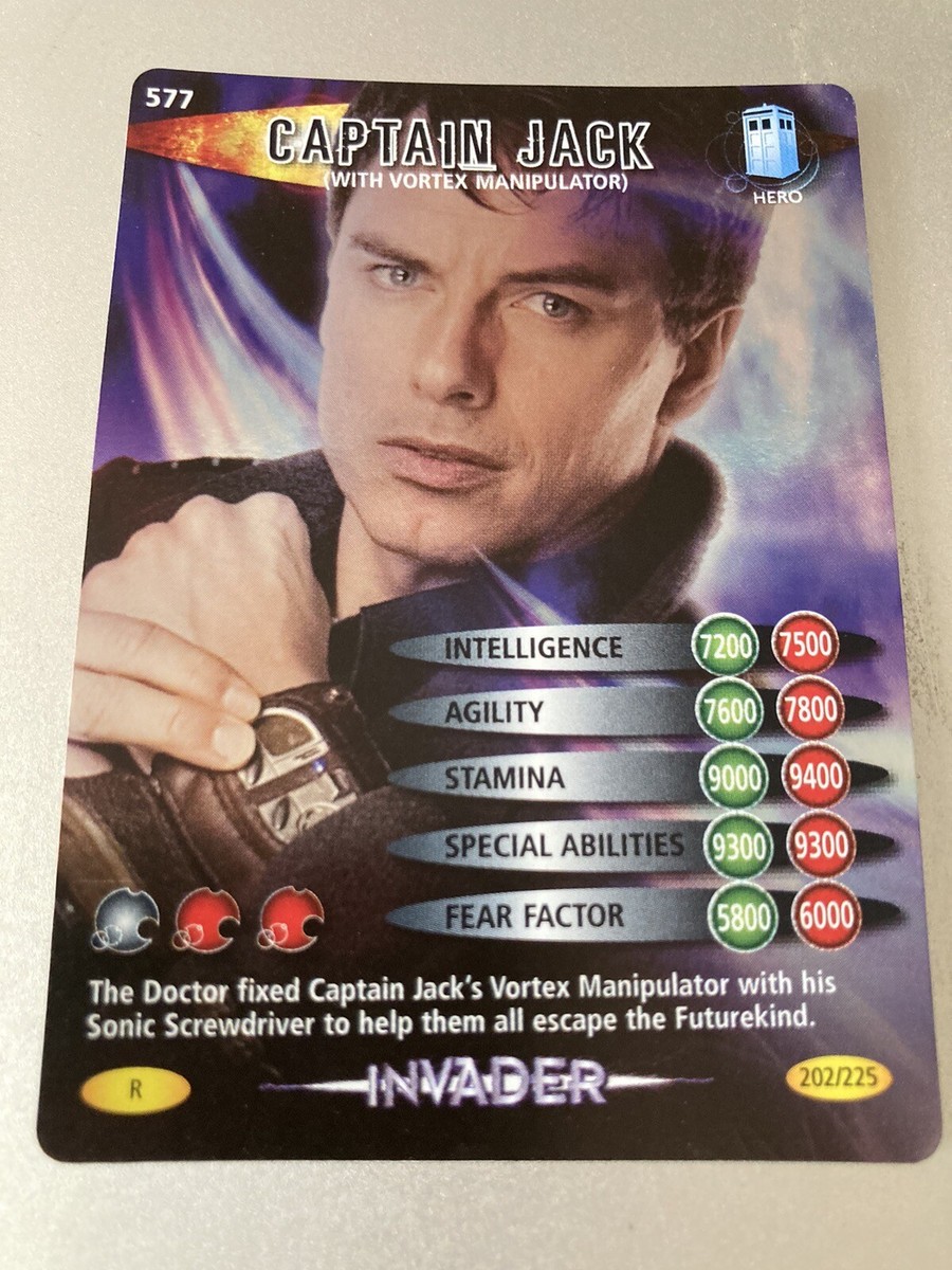 Captain Jack with vortex manipulator Rare dr who battles in time Invader  card