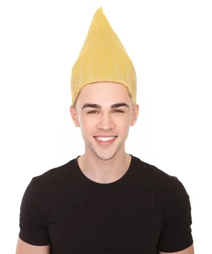 HPO Yellow Men's Pointy Troll Wig, Perfect For Halloween HM-088A