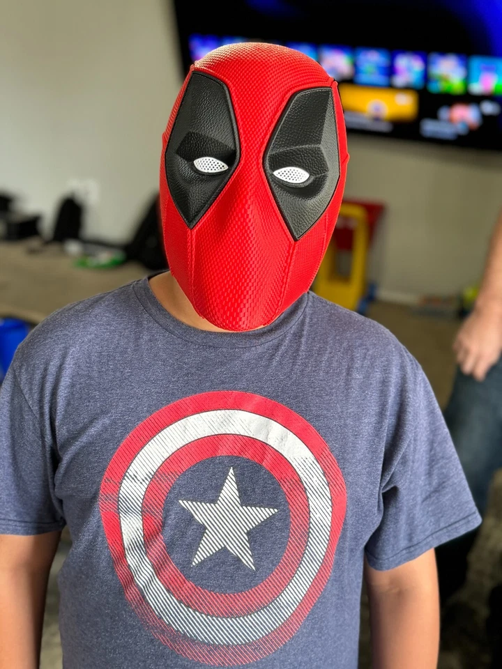 Deadpool Screen Accurate Cosplay Wearable Helmet - Textured Version - Image 3 of 4