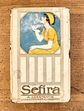 Blechdose Tabak Dose  Constantin Sefira Cigaretten Hannover Art d&eacute;co Reklame