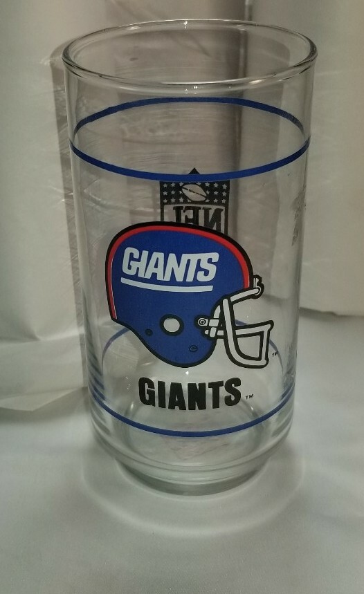 LOT OF 5 Vintage New York NY Giants NFL Football Drinking Glasses Mobil