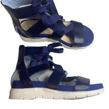 Nine West blue sandals open toed tie closure size 5.5 M