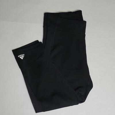 Adidas Climalite Leggings Womens Large Black Mesh Inlay
