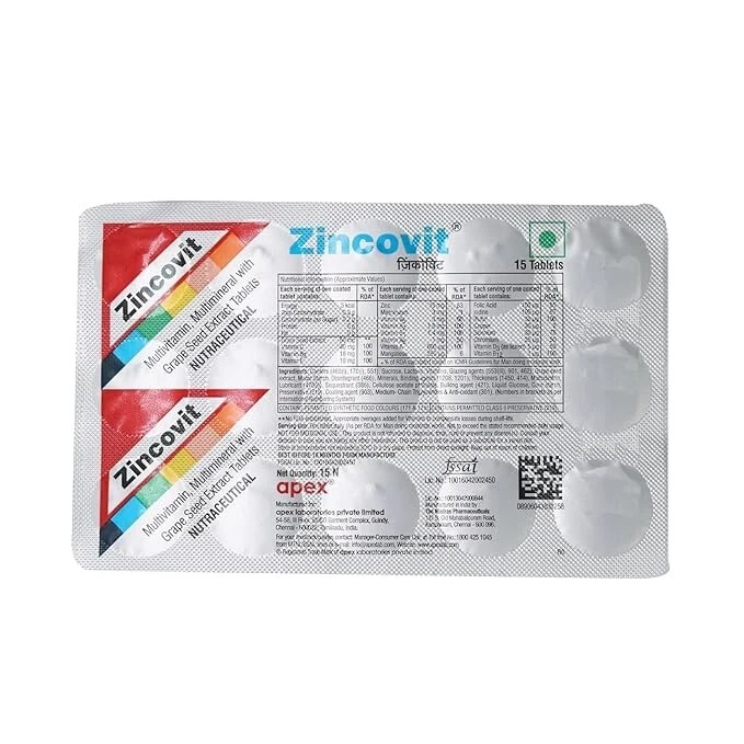 Multivitamínico Multimineral Zincovit con Semilla de Uva (60 Fichas) (ENVÍO GRATUITO) Foto 3 de 4