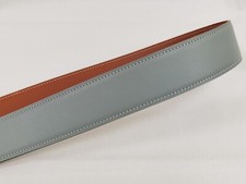 38mm Belt Reversible Leather Customized Strap Replacement Belt Light Gray/Tan