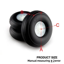 1 pair of 3" /70mm RC Airplane PU wheel with Plastic Hub