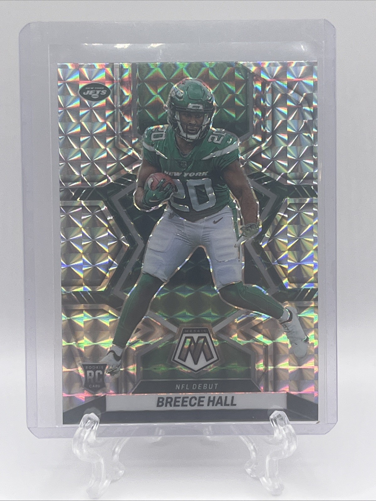 2022 Panini Mosaic Breece Hall Rookie Card #307 Silver  Mosaic Prizm (RC) Jets
