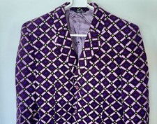 Vtg Versace Versus 80s 90s Italian Purple Suit Jacket Dress Blazer Designer 42