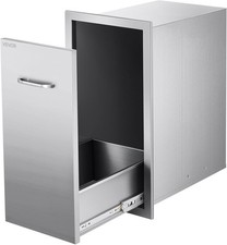 Outdoor Kitchen Trash Drawer, 11.81" W x 19.6" D x 23.62" H Interior Storage,