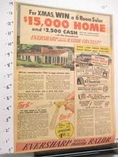 newspaper ad 1947 SCHICK Eversharp shaving razor contest Listerine toothpaste