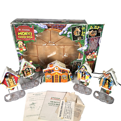 Vintage 1993 Mr Christmas Mickeys Clock Shop Minnie Goofy Donald Music