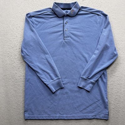 Harris Teeter Men's Size Large Blue Long Sleeve Employee Polo Shirt