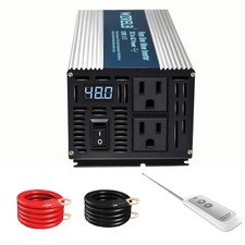 1200W Pure Sine Wave Inverter 36V DC to 110V 120V AC Power 1200 Watts 36 Volts