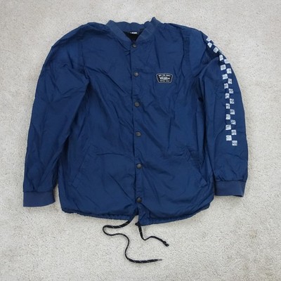 Vans Off The Wall Windbreaker Jacke Herren Medium Navy Kordelzug Saum Druckknopfleiste