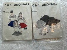 C  C Originals Square Dance Top  Skirt Patterns 118  119 Used Cut READ