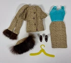 Vintage 1960s Mattel Barbie Gold 'n Glamour Outfit Brown Heels #1647 - NO Gloves