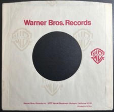 Warner Bros. red/white flat 45rpm commercial/company sleeves: Lot of 4
