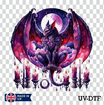 Gothic Gargoyle UV DTF Aufkleber - Glas Laptop Becher Tasse bs360