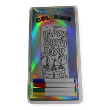 Living Royal Socks Unisex Kids One Size Happy Birthday Coloring Kit