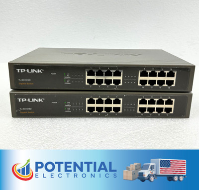 LOT OF 2 TP-Link TL-SG1016D 16-Port Gigabit Ethernet Switches FREE SHIPPING  