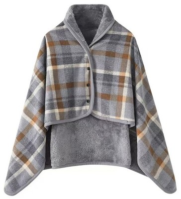 Damen Poncho, Winter Warm Umhang, Strick Cape Cardigan Für Frauen, Wrap Open ...