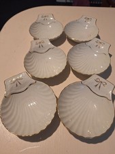 Set Of Six Vintage French Scallop shell Dishes VGC Oven 