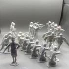 Marx Battleground Mold Shot Gray Plastic  1970s German Soldiers Vtg Lot Of 22 #4