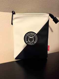 Ghost Golf Golf Pouch Accessory Bag White/Black/Red w/ Carabiner Clip