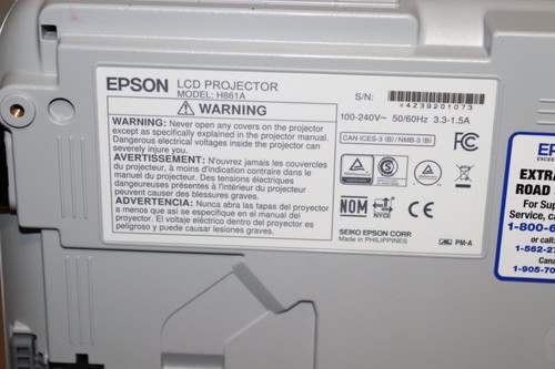 Epson PowerLite 109W 3LCD WXGA Projector 4000Lumens . Only 991-1196 Hours used - Picture 19 of 21