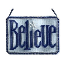 Believe Xmas Beaded Cross Stitch Ornament Kit Mill Hill 2008 Winter Greeting