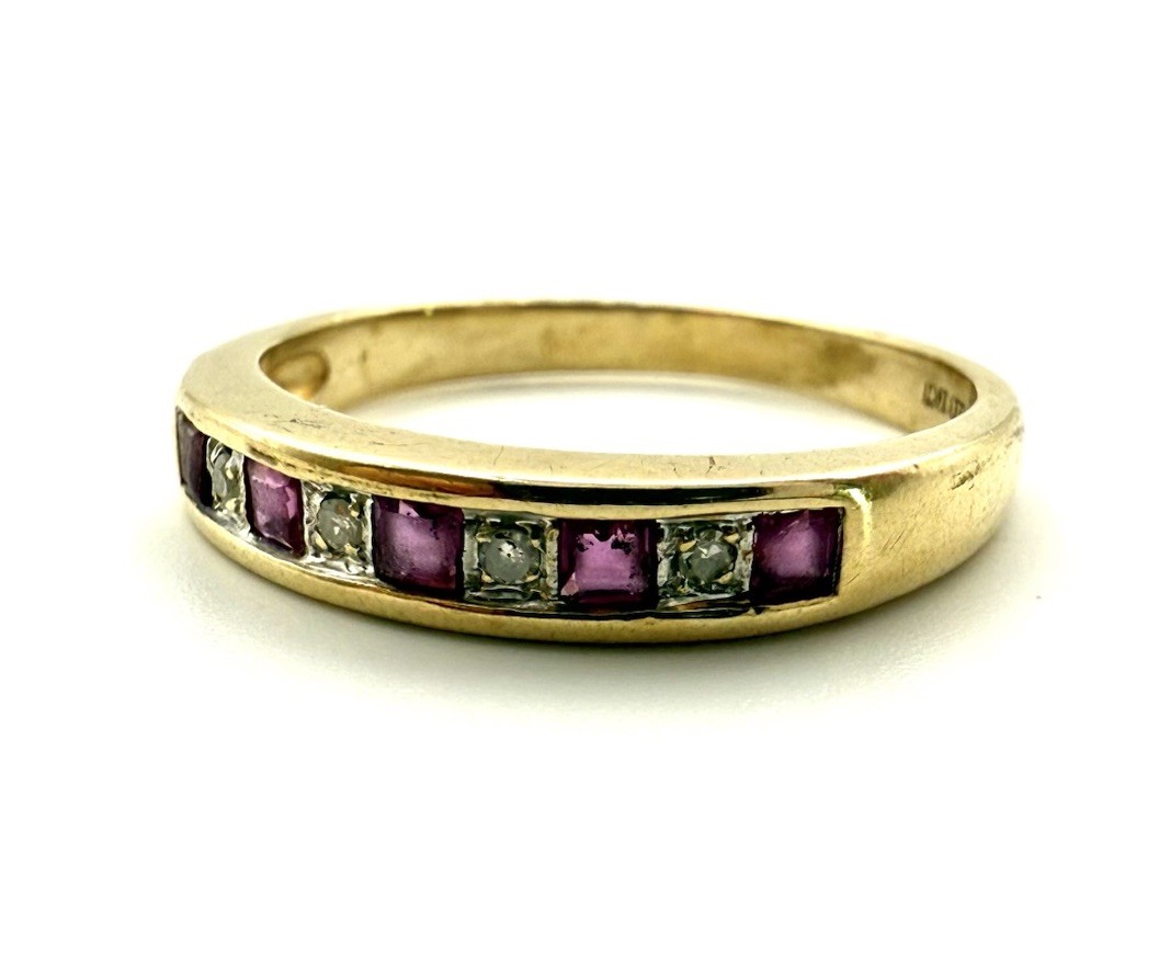 9ct Gold Ruby Diamond Ring Red Ruby Diamond Etern… - image 24