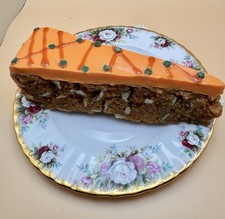 Fax Foods Faux Carrot Cake Slice Display Prop 8” Realistic